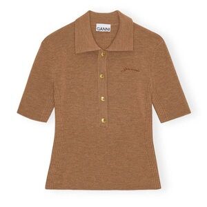 Ganni Tan Polo Shirt ON HOLD